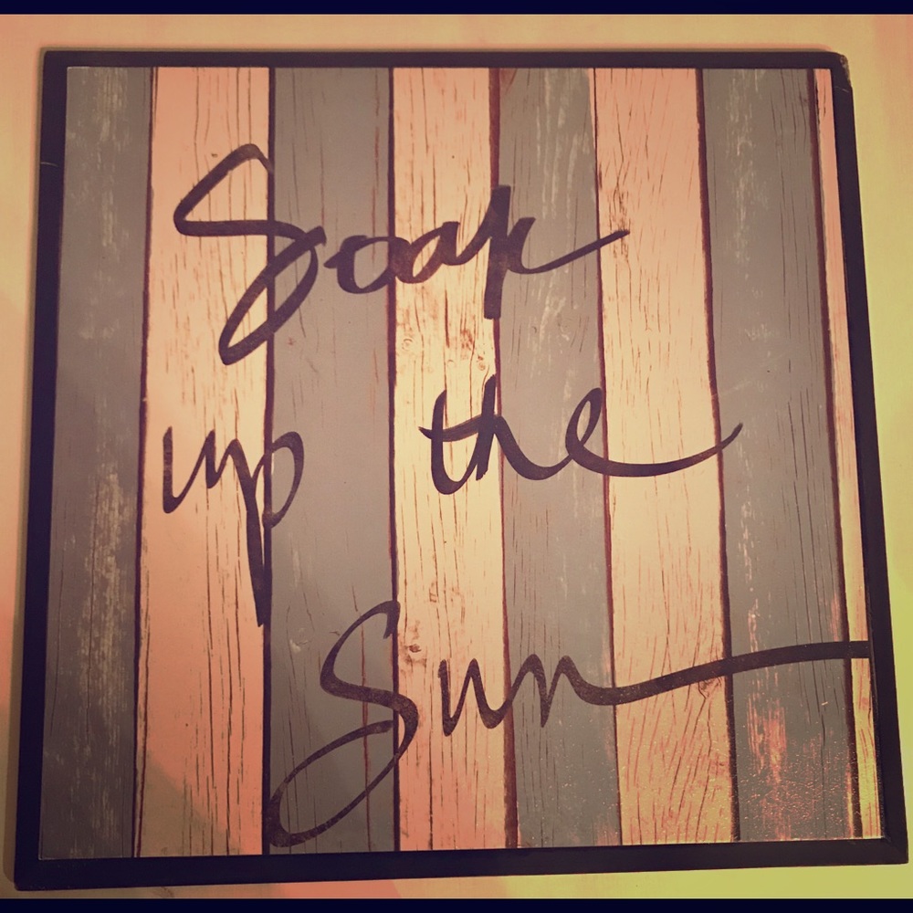 Soak up the sun painting art wall decor aged wood